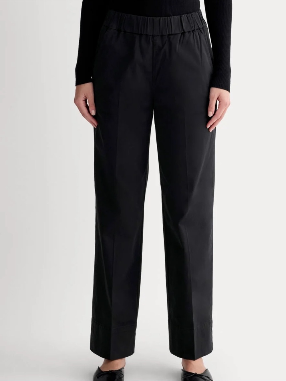 Everlane Wide Leg Crop Pull On Pants Women's Size 2 in Black